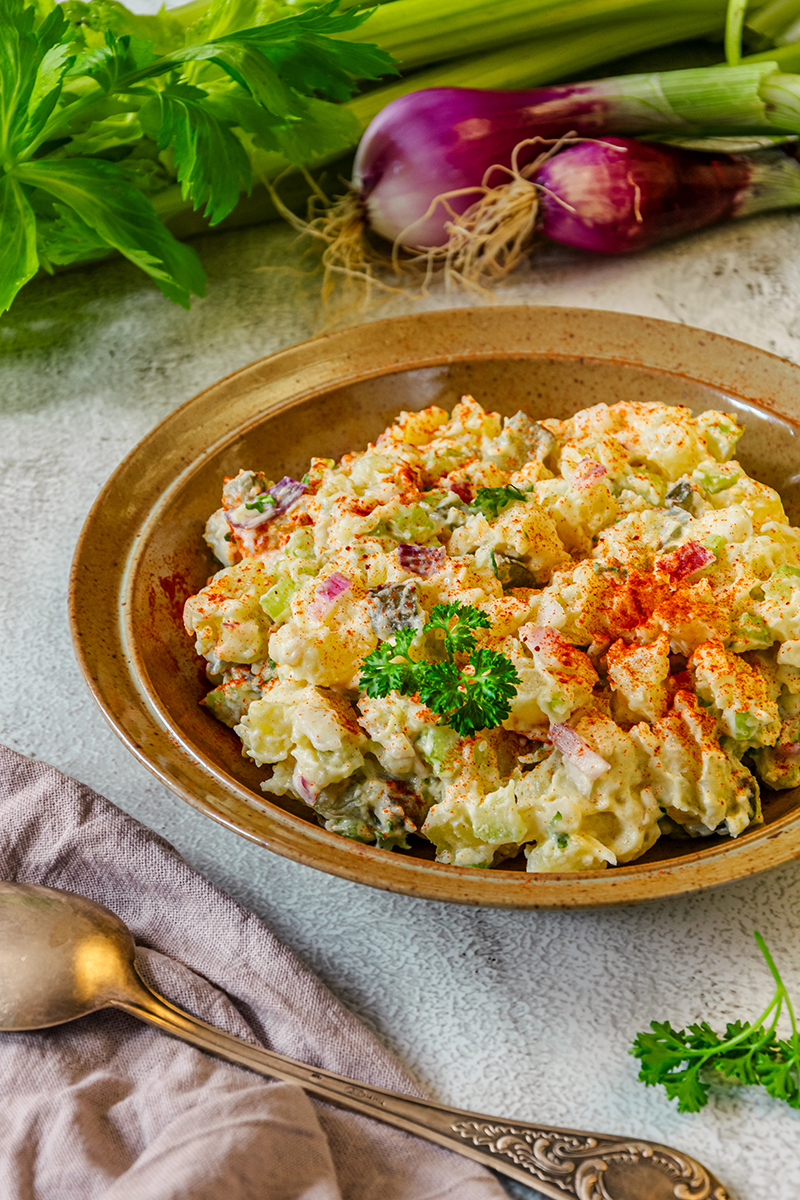 Salade américaine aux pommes de terre (végétarien, vegan)